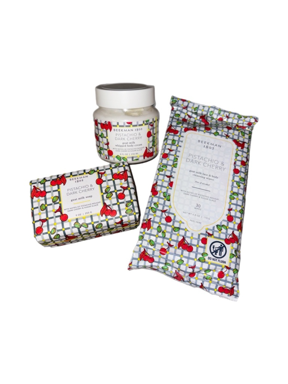 Beekman 1802 Pistachio & Dark Cherry 3-Piece Set